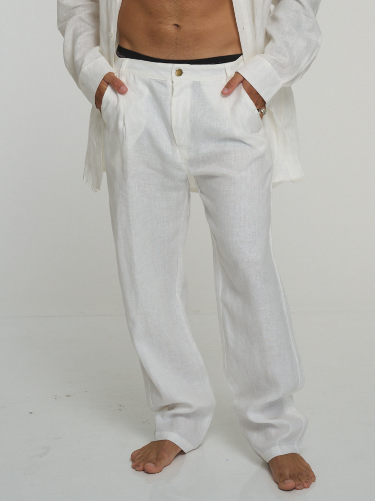 SHELBY TROUSER | LINEN | WHITE
