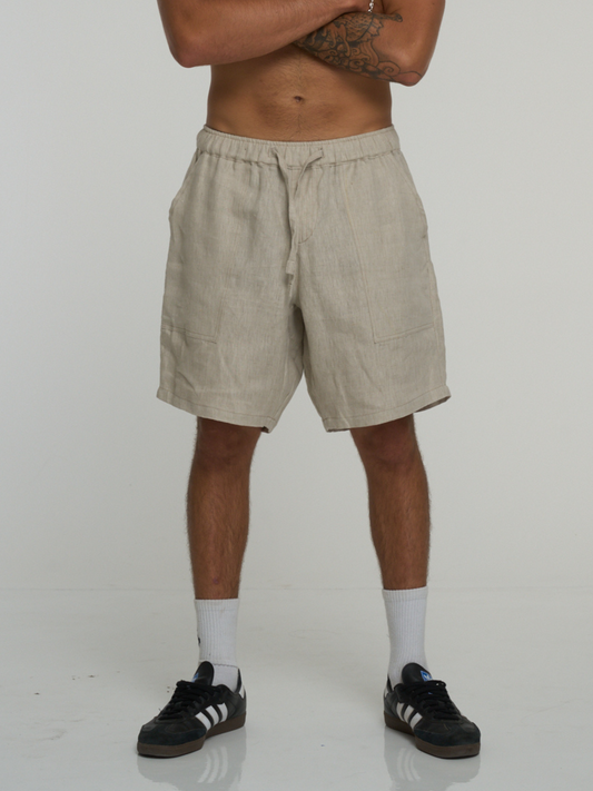 KIEDIS COMFY SHORT | LINEN | NATURAL